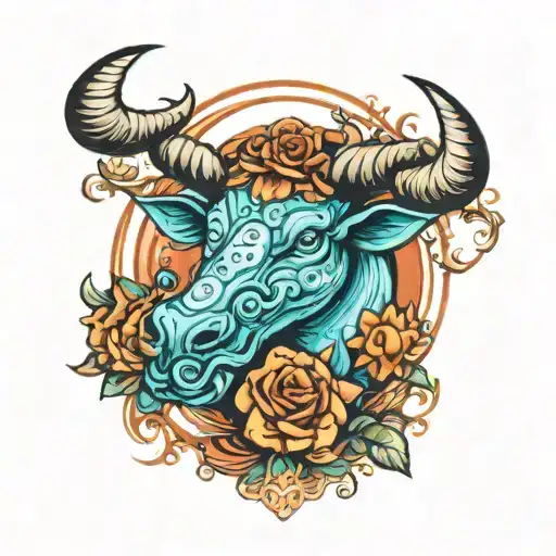 taurus aquarius tattoo design idea