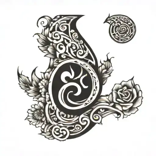 semi colon with children thumb prints tattoo design idea