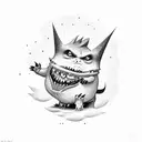 Gengar with A and R tattoo design idea