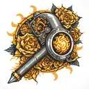 welding torch surrounded tattoo design idea