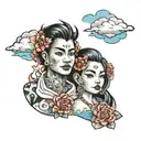 Malaya and Aidan mixed with clouds tattoo design idea