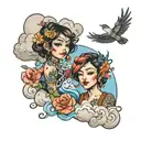 Malaya and Aidan mixed with clouds tattoo design idea
