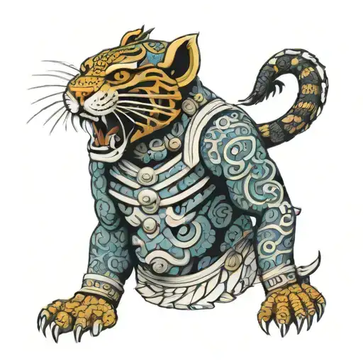 aztec jaguar warrior tattoo design idea
