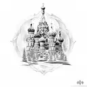 Gothic Russian Cathedral  tattoo design idea