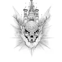Gothic Russian Cathedral  tattoo design idea