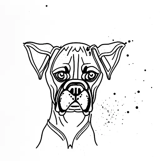 boxer dog tattoo design idea