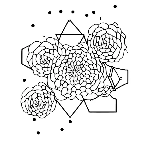 A constellation of flowers forming a mountain range tattoo design idea