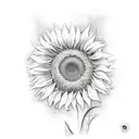 sunflower and bee tattoo design idea