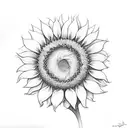 sunflower and bee tattoo design idea