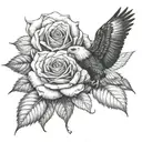 rose and eagle eye inside tattoo design idea