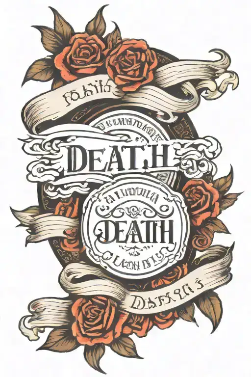 death dates in cursive font surrounded with clouds tattoo design idea