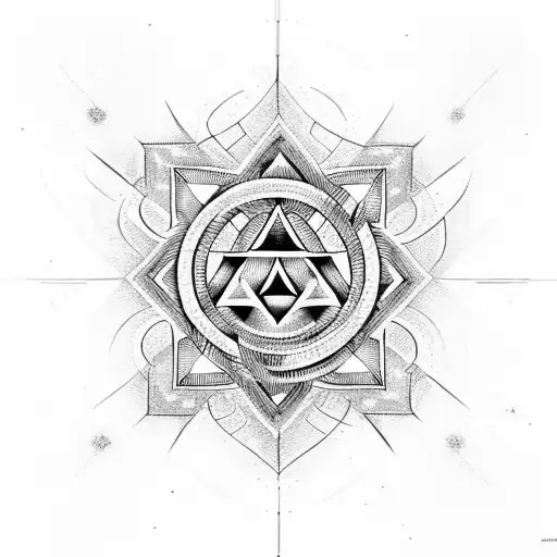 Binary code intertwined with Valknut tattoo design idea