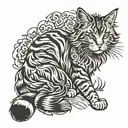 main coon cat tattoo design idea