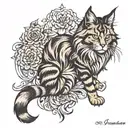 main coon cat tattoo design idea