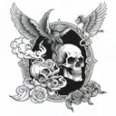 heaven vs hell tattoo design idea