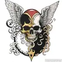 heaven vs hell tattoo design idea