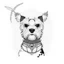 mini schnauzer and labradoodle  tattoo design idea