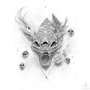 number 38 with name DI tattoo design idea