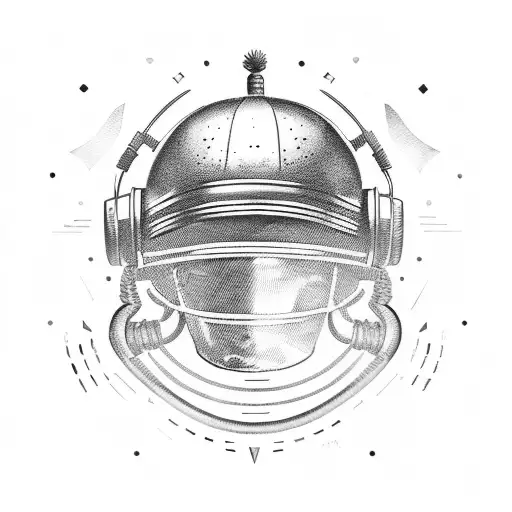 Gladiator helmet with musical instruments as decoration tattoo design idea