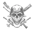 pirate with guns tattoo design idea