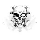 pirate with guns tattoo design idea