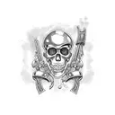 pirate with guns tattoo design idea
