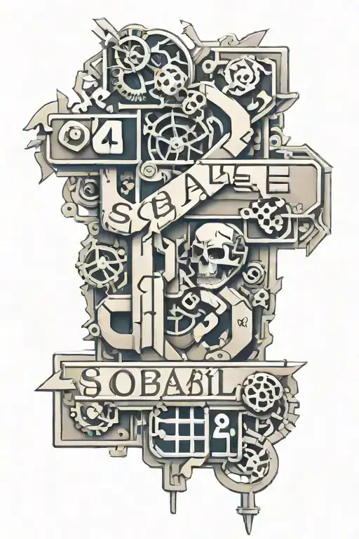 scrabble tile letter tattoo design idea