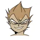 majin vegeta with his evil smile tattoo design idea