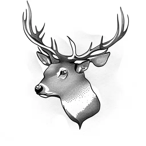 red deer tattoo design idea