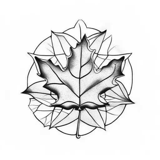 6 tea leaves on a vine where one leaf is a maple leaf another a dog paw one a treble clef and the rest tea leaves  tattoo design idea