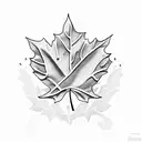 6 tea leaves on a vine where one leaf is a maple leaf another a dog paw one a treble clef and the rest tea leaves  tattoo design idea