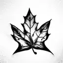 tea leaves on a vine where one leaf is a maple leaf another a dog paw one a treble clef and the rest tea leaves  tattoo design idea