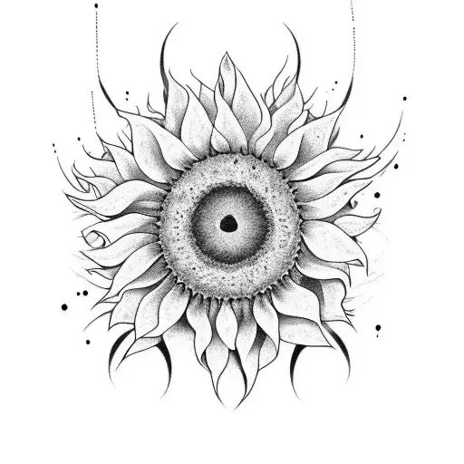 Lyrics to Fear is a liar by zack williams in the shape of a sunflower tattoo design idea