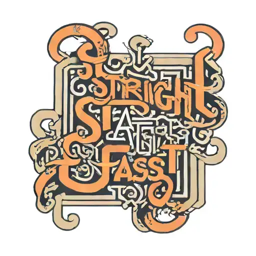 maze with the words "straight and fast" written accross the diagonal tattoo design idea
