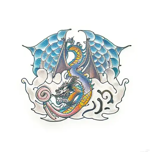 A musical staff made of dragon scales tattoo design idea
