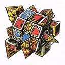 rubik's cube tattoo design idea