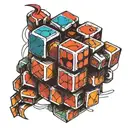 rubik's cube tattoo design idea