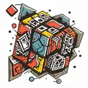 rubik's cube tattoo design idea