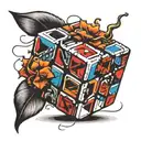 rubik's cube tattoo design idea