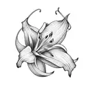 long lily's for spine tattoo design idea