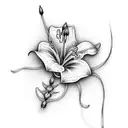 long lily's for spine tattoo design idea