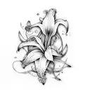long lily's for spine tattoo design idea