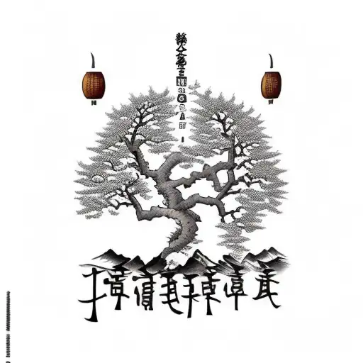 life of tree with acorns with dates 12-18-2016 tattoo design idea