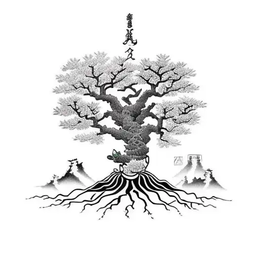 life of tree with acorns with dates 12-18-2016 tattoo design idea