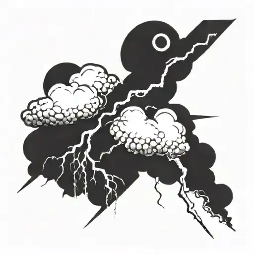 Lightning Bolt with clouds tattoo design idea