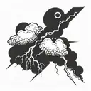 Lightning Bolt with clouds tattoo design idea