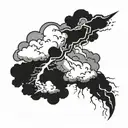 Lightning Bolt with clouds tattoo design idea