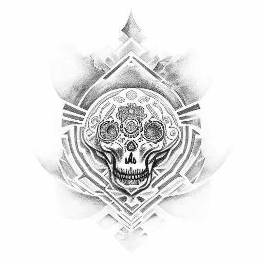 esqueleto azteca  tattoo design idea
