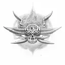 esqueleto azteca con espadas clavadas en la espalda desenterrandolas para pelear  tattoo design idea