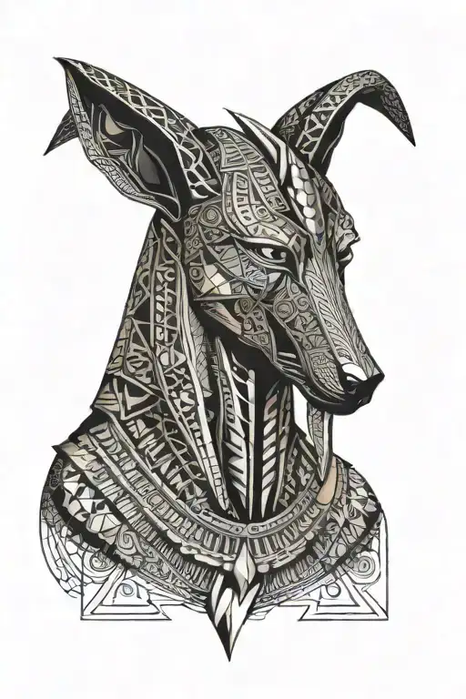 Anubis egypcian god tattoo design idea